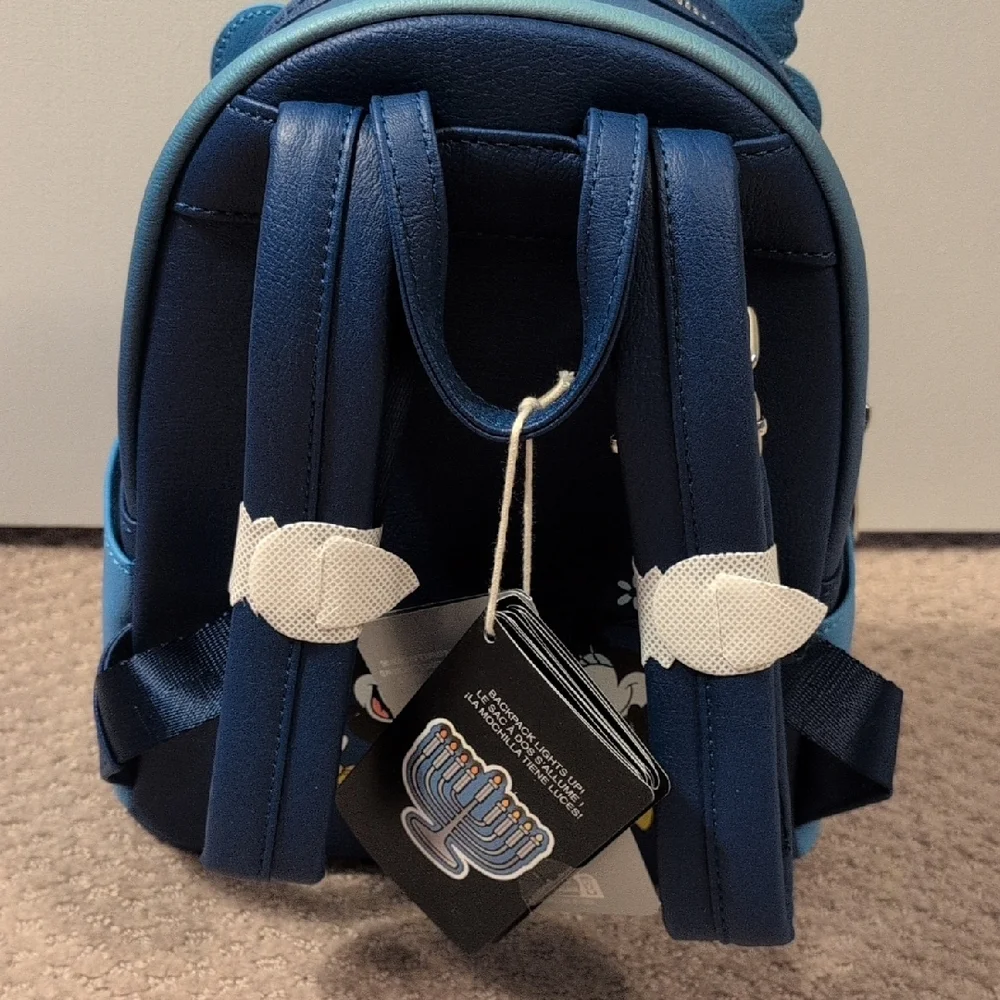 Loungefly Disney Parks Mickey And Minnie Light Up Hanukkah Mini Backpack & Ears
